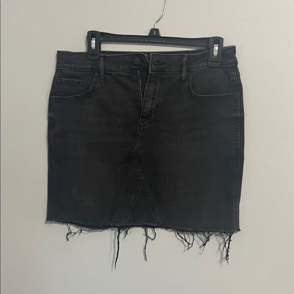 Old Navy Charcoal Frayed Mini Skirt